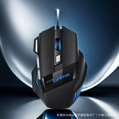 RGB Backlit Wired Gaming Mouse 7-Buttons USB 2400DPI Adjustable Ergonomic Computer Optical Sensor Mouse For PC Computer Laptop