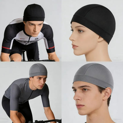 Men Women Quick Dry Breathable Mesh Skull Beanie Cap Sweat Absorbent Sports Cap Under Helmet Liner Moisture Wicking Cycling Hat