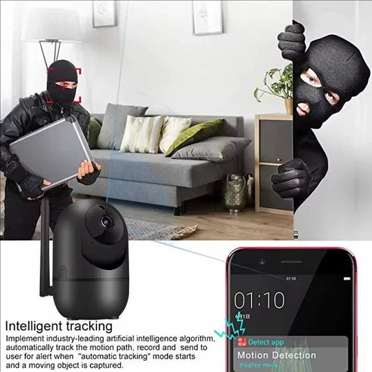 Wifi IP-kamera för smart hem med rörelsespårning och mörkerseende