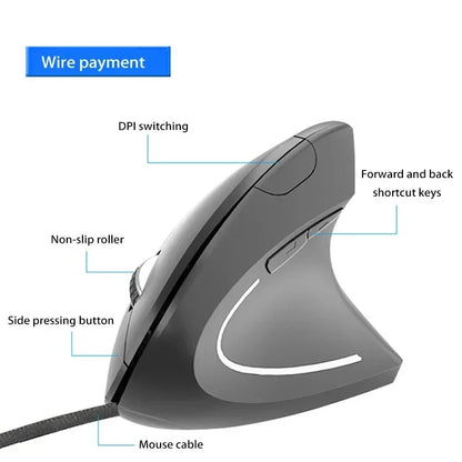 Lenovo Trådlös Vertikal Mus Uppladdningsbar Ergonomisk Bluetooth 2.4G Tyst Datormus