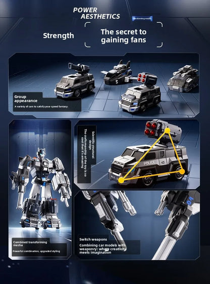 Magnetisk Transformerrobot – Polisbil Förvandlas till Giant Mecha-Robot Lysande Detaljer Pojkar 14+ År Hot Toys 2026
