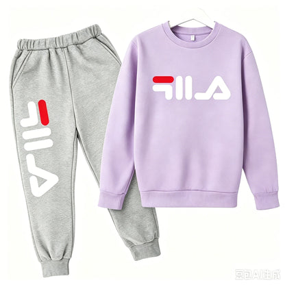 2025 Spring and Autumn Children's Boys and Girls Casual Sports Top + Pants 2-piece Girl Suit 3-14 Years Old Outdoor Jogging Suit