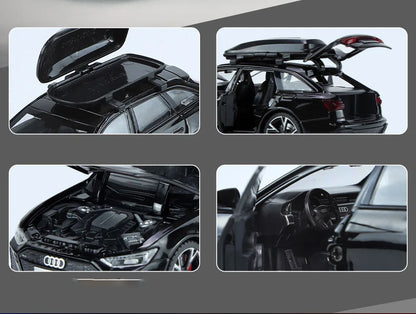 Audi RS6 Diecast Modellbil 1:32 – Ljud & Ljus 7 Dörrar öppnas Zinklegering CE Svart Grå Samlarmodell 2026
