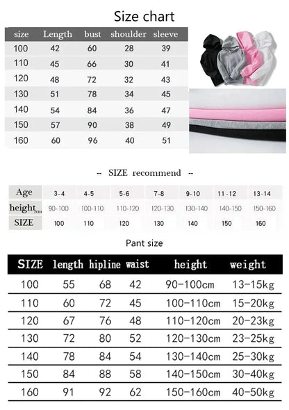 Kids Autumn Spring Trend Letter Print 2pcs Hoodie+Pants Tracksuits 3-13 Years Boys Girls Casual Outfits Children Clothes Sets