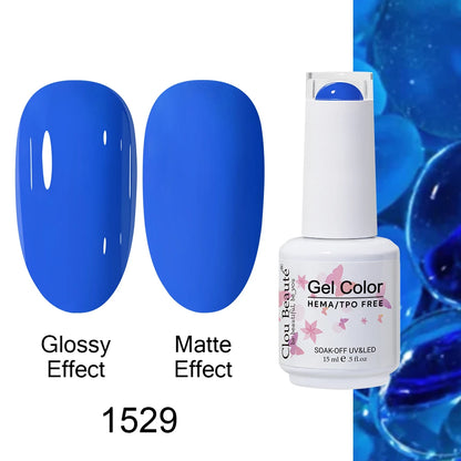 Clou Beaute Gel Nail Polish Neon Brown Royal Blue Red Green Pastal Nude Nail Art Varnishes Gel Lacquer Top Coat UV Gel Nail