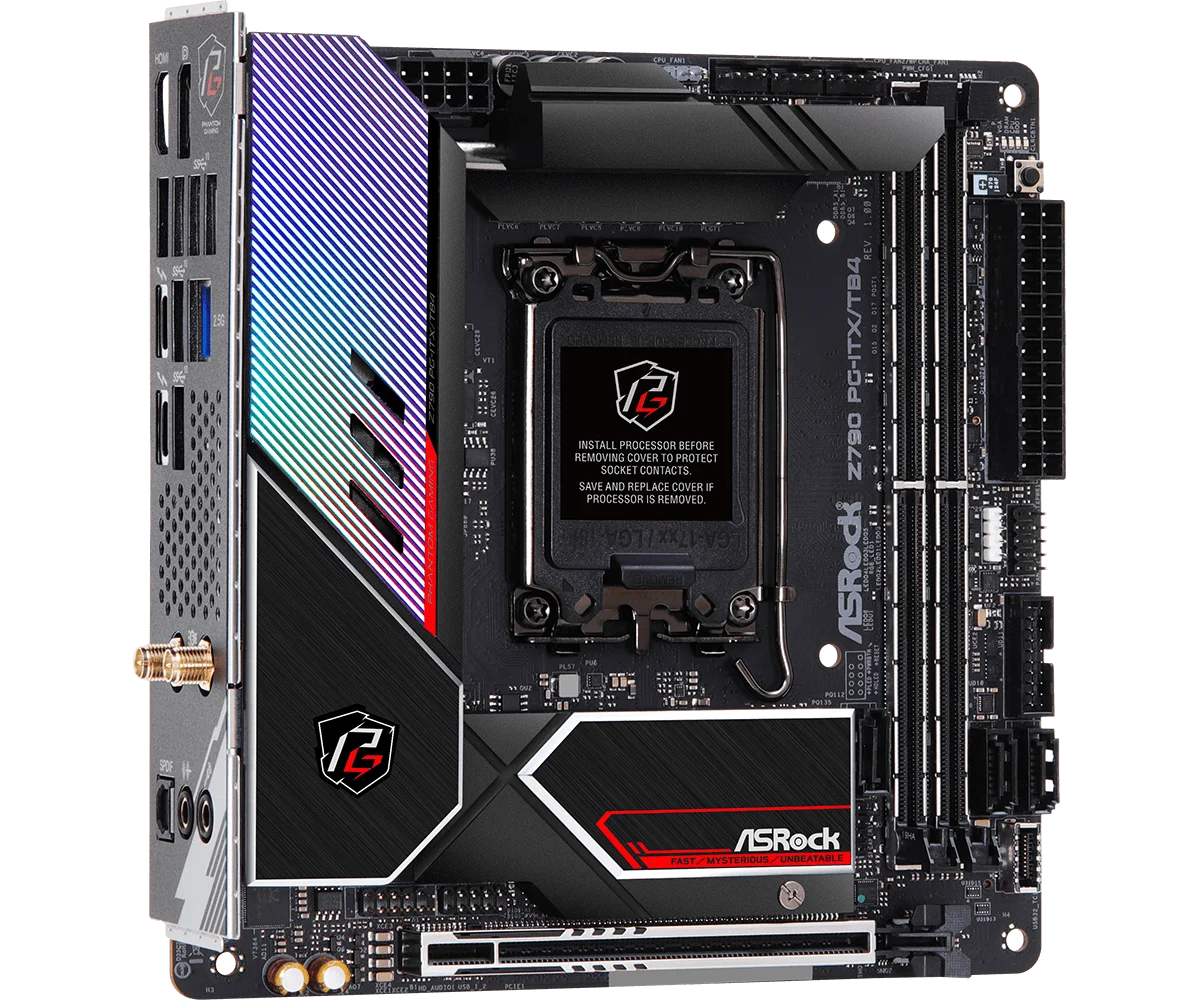 Asrock Z790 PG-ITX/TB4 Motherboard Z790 Mini-ITX Motherboard PCI-E5.0 M.2 DDR5 support i7-14790F i5-14490 i3-14100 i5-13600 cpu