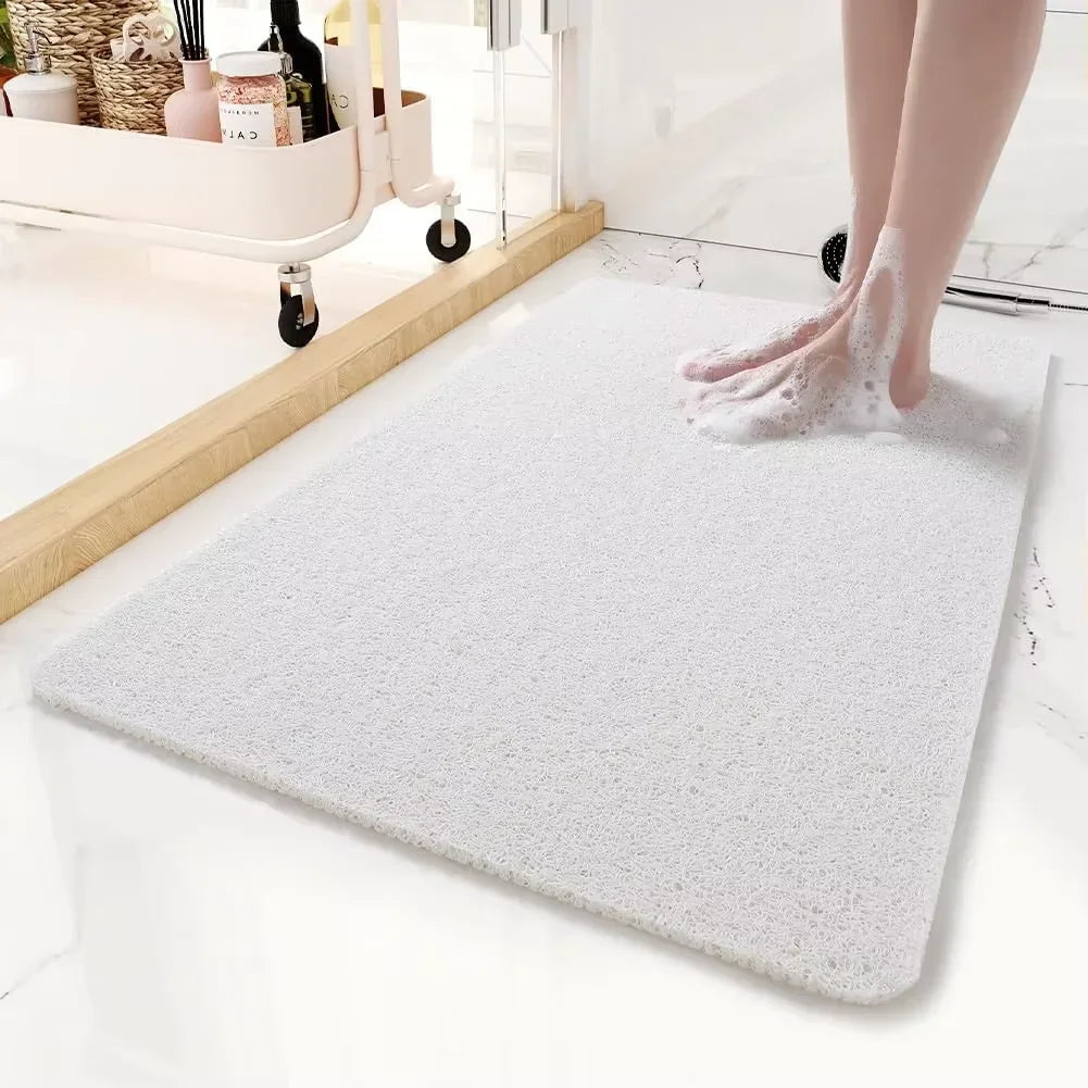 1pcs Shower Mat Bathtub Mat,24x16 inch, Non-Slip Bath Mat with Drain, Quick Drying PVC Loofah Bathmat for Tub Shower,Bathroom