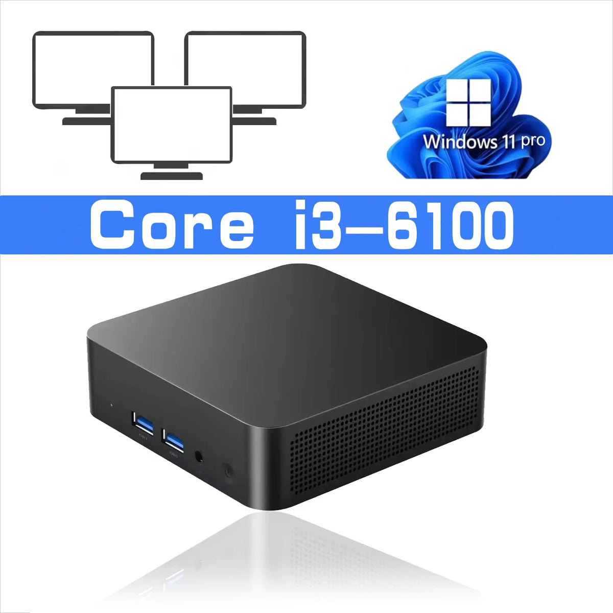 2026 Mini PC Intel Core I9 10980HK/i3-6100U Computer Windows 11 16GB 1/2TB 4K Gaming Computer WiFi6 USB Portable Mini Desktop PC