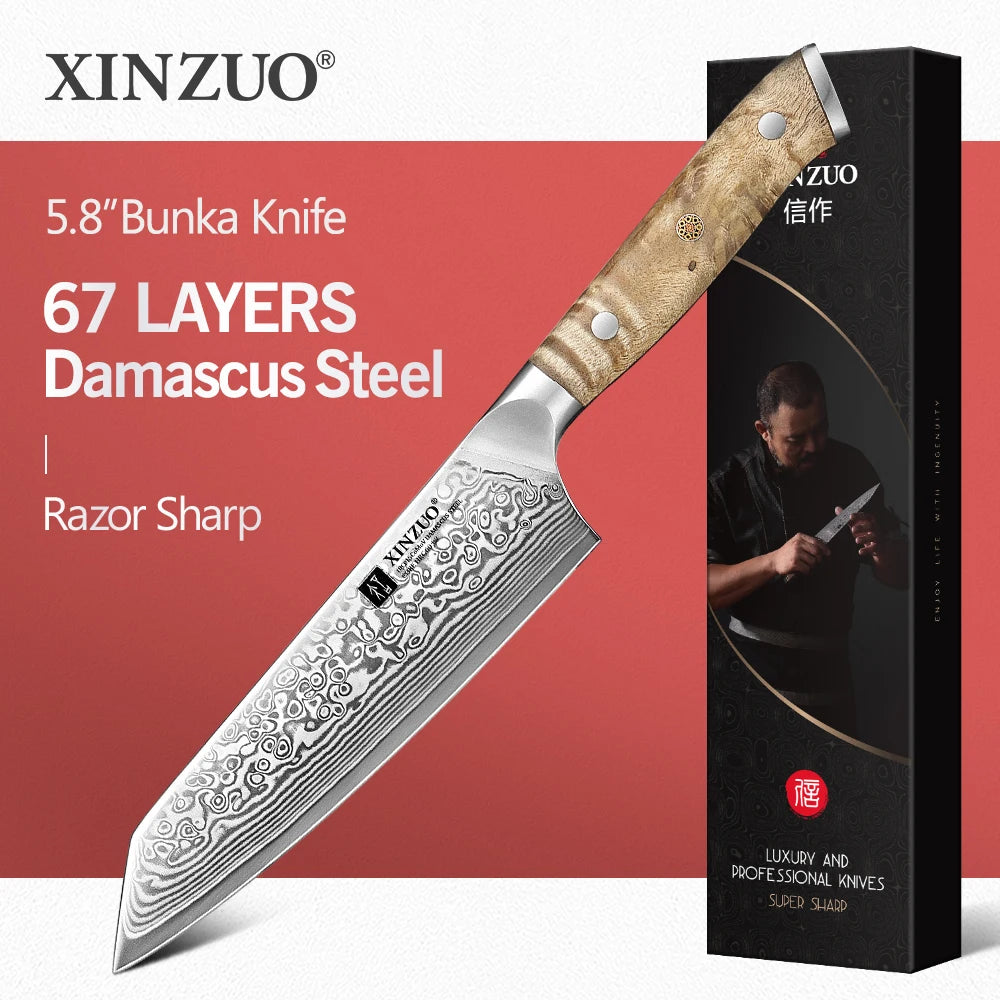 XINZUO Damaskusstål Bunka Kockkniv 5.8 tum