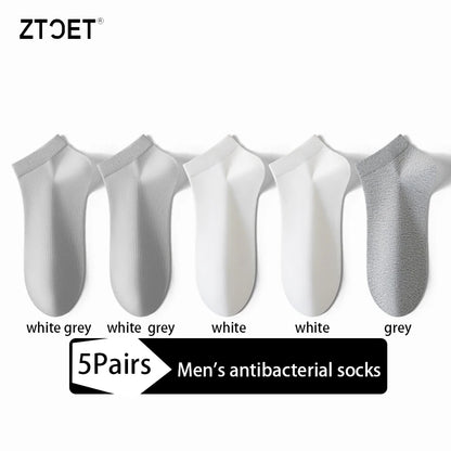 Men Combed Cotton Socks Short Breathable Odor proof and antibacterial Business Spring Summer for Male socks High Quality 5Pairs