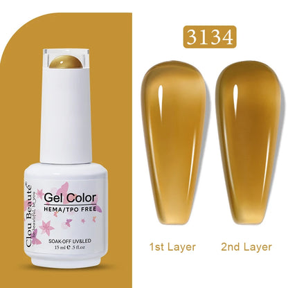 Clou Beaute Transparent French Gel Polish Translucent Nude Pink Red Jelly Glass Milky White Varnish Rainbow Color Nail Art