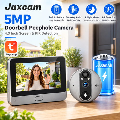 Jaxcam digitalt dörröga med skärm, Wi-Fi och tvåvägsljud