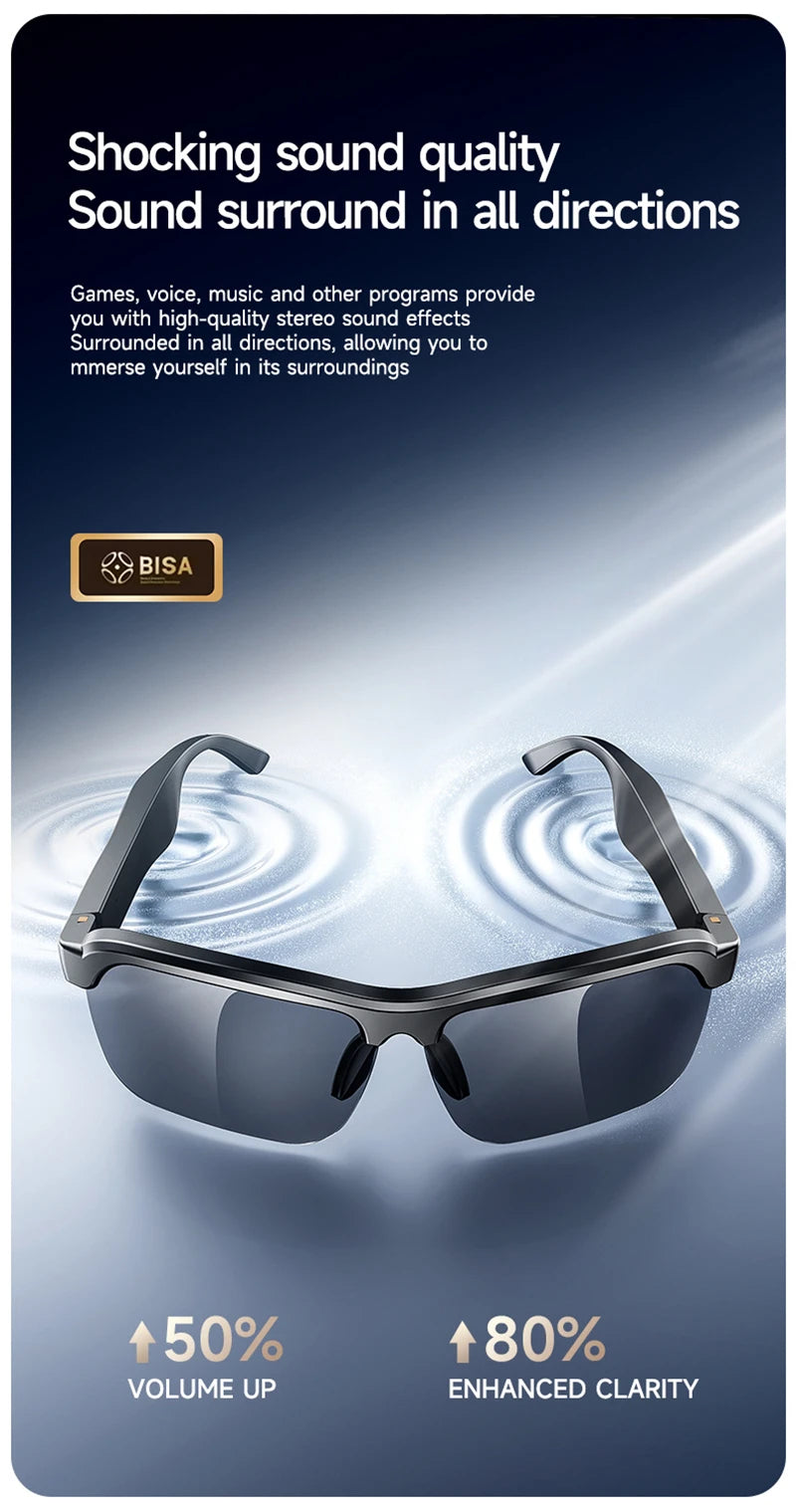8K AI Smart Glasses With 100MP Camera Chat GPT Touch Sport Sunglasses Bluetooth Call Video Music Player ForMen Women 2025 New