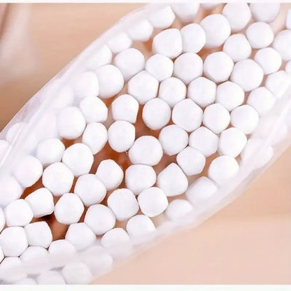 500pcs Bamboo Double-Ended Cotton Swabs - Gentle for Ears & Makeup, Unscented