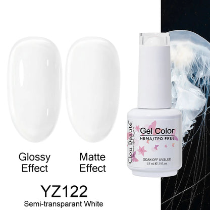 Clou Beaute Gel Nail Polish Neon Brown Royal Blue Red Green Pastal Nude Nail Art Varnishes Gel Lacquer Top Coat UV Gel Nail