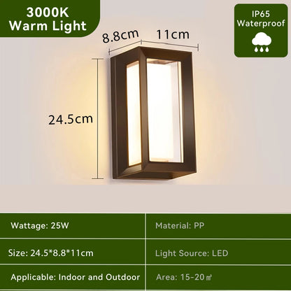 Vattentålig LED Vägglampa Utomhus & Inomhus – 110V/220V, Varmvit/Kallvit, Trappa, Balkong & Trädgård