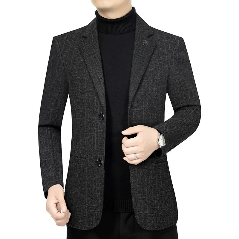 Business Casual Kavaj Herr – Elegant Enkelknäppt Sommarjacka