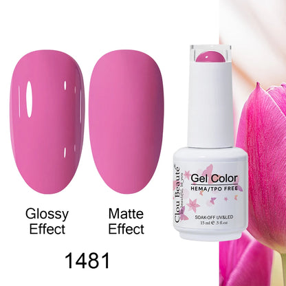 Clou Beaute Gel Nail Polish Neon Brown Royal Blue Red Green Pastal Nude Nail Art Varnishes Gel Lacquer Top Coat UV Gel Nail