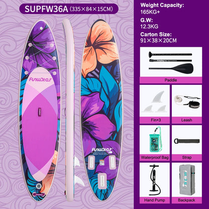FunWater uppblåsbart SUP-bräde med tillbehör – flera storlekar