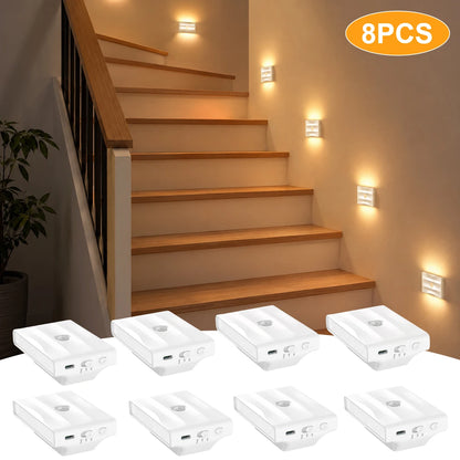 Uppladdningsbar LED-nattlampa med rörelsesensor – 2–8-pack