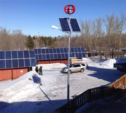 Vertikal Vindturbin Lykta-design 5kW/8kW/10kW 5 Blad – MPPT/Hybrid/Off-Grid 12V/24V/48V Hushåll Tak CE