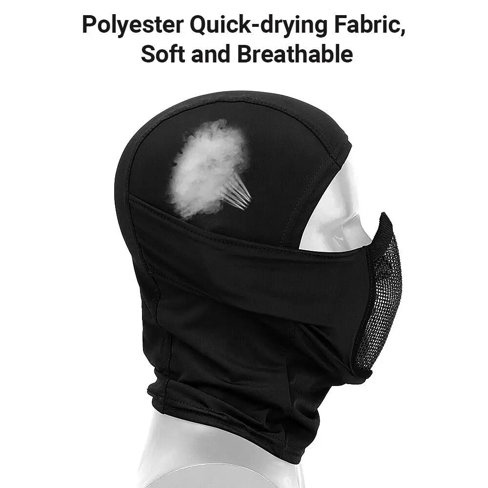 Taktisk balaclava halvmask med andningsbart nät