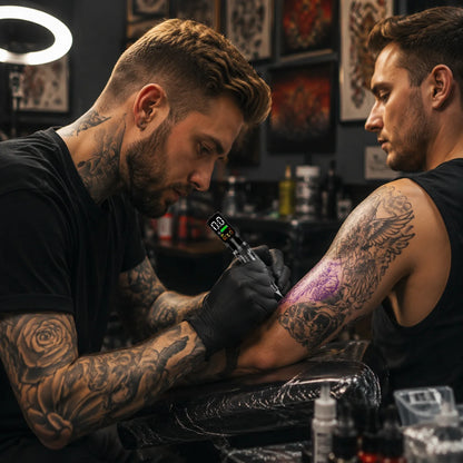POSEIDON Tattoo Kit Tattoo Pen Kit 20 Tattoo Needles For Permanent Makeup Tattoo Machine Kit Wireless Tattoo Gun Kit