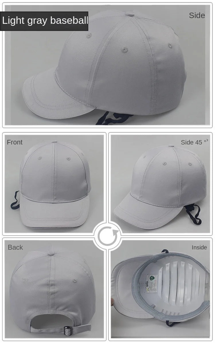 Bump Hat for Safety Baseball Cap Style Hard Hats for Adult Men Women Breathable Lightweight for Head Protection Short Brim