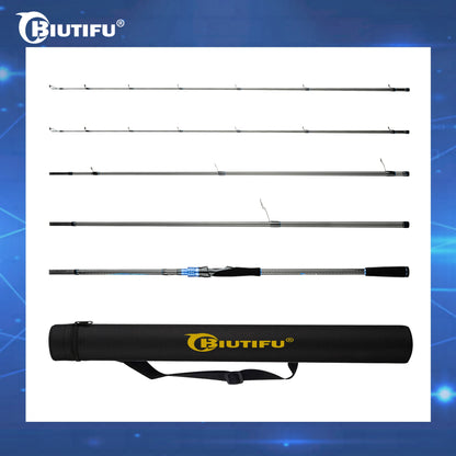BIUTIFU Casting Spinning Lure Fishing Rods 1.68m 1.98m 2.1m 2.28m 2.4m 2.7m 3.0m 3.3m 2 Tips Baitcasting 3-80g Ultralight Fast Carbon Pole with Rod Tube Backpack For Seabass Bass Trout Pike
