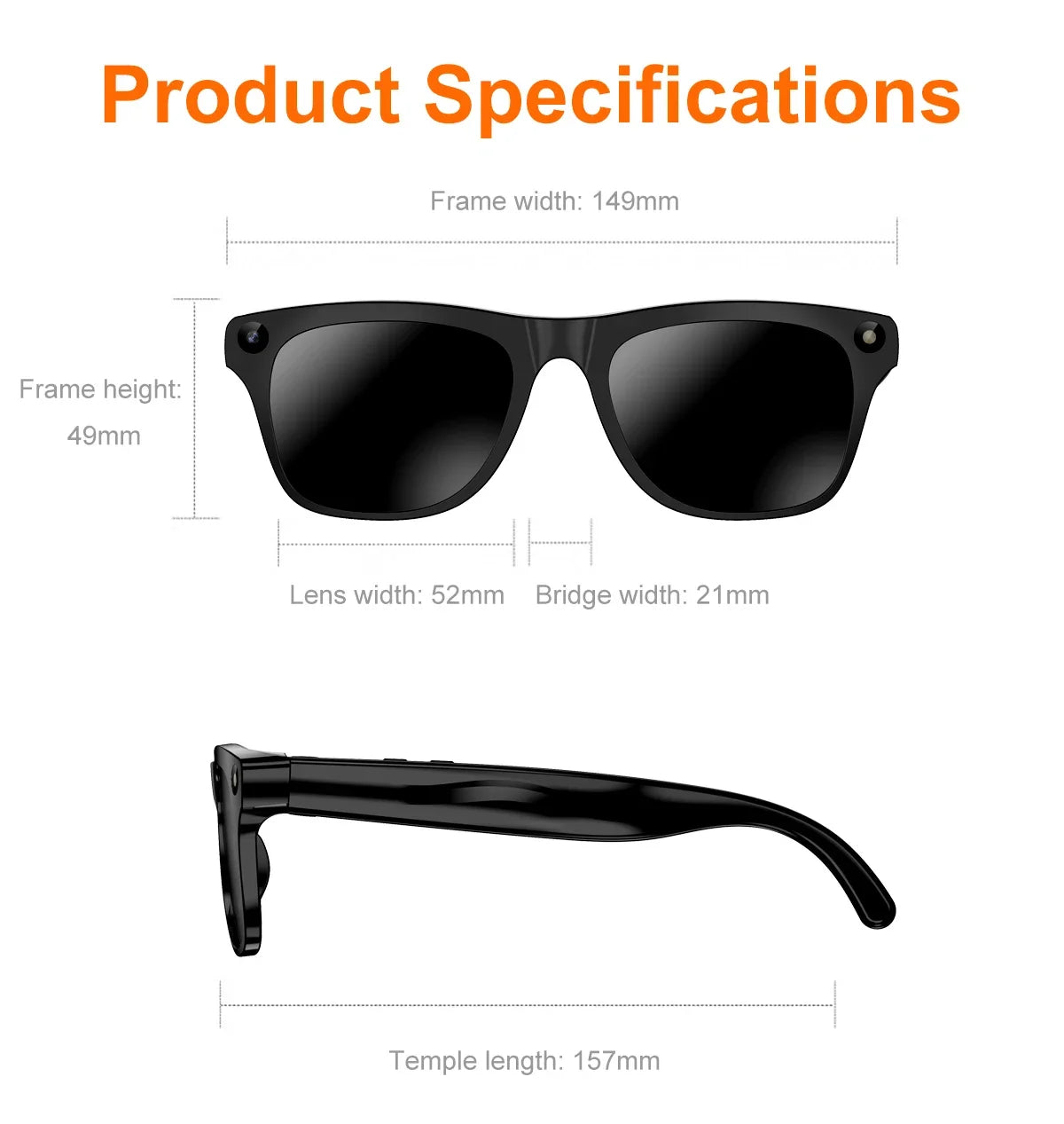 Lenovo AI Translation Smart Glasses 2400W HD Camera Shoot Photo Video Bluetooth Call Voice Assistant Upgrade Motorcycle Sunglass