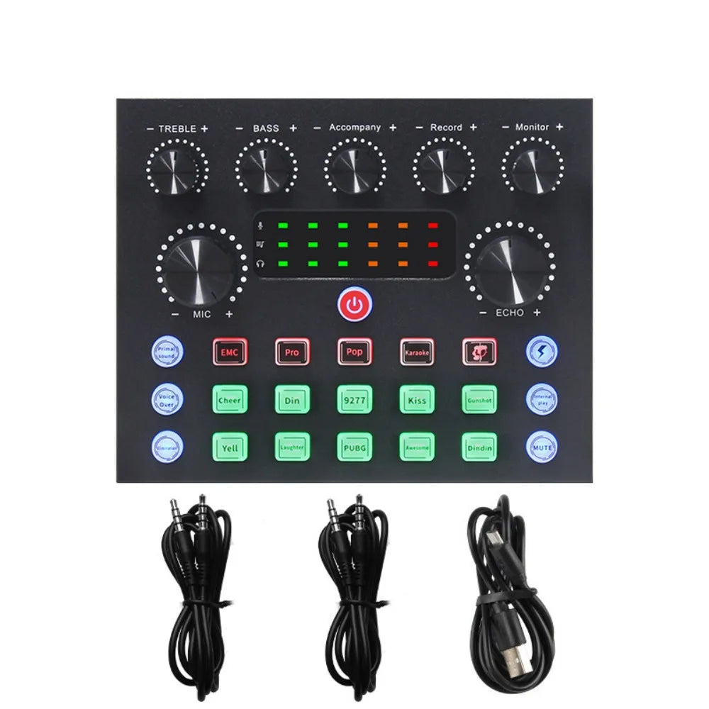 BM800 Condenser Microphone with V8Sound Card Set for Studio Recording AndStreaming Audio Smartphone Live Streaming Bracket Set