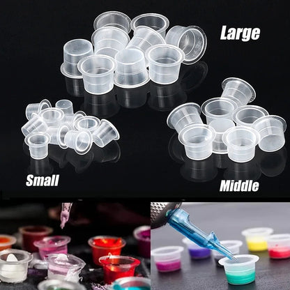 300pcs Tattoo Ink Caps with Cup Holders Set Small Medium Large Ink Cups And Cup Holder for Ink Container by ArtSuppliesPro