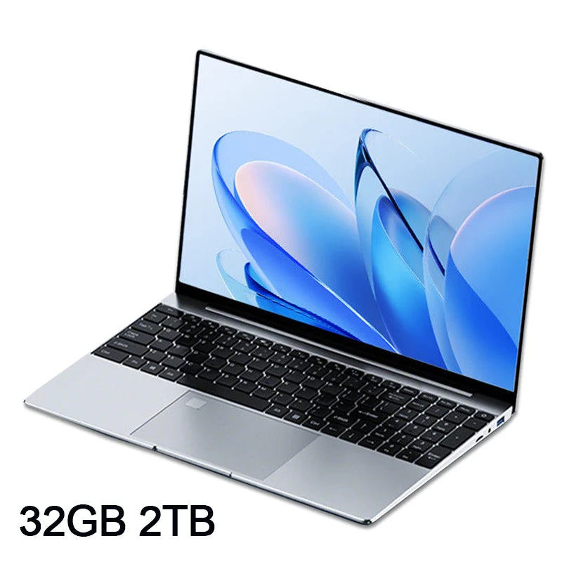 Ultratunn Laptop 15,6" Intel N95 16/32GB DDR4 Upp till 2TB SSD – Windows 11 Fingeravtryck Bakbelyst Numeriskt Tangentbord FHD