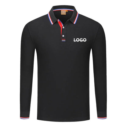 Långärmad Polo-shirt med Eget Tryck eller Logotyp – Unisex S–4XL (Asian)
