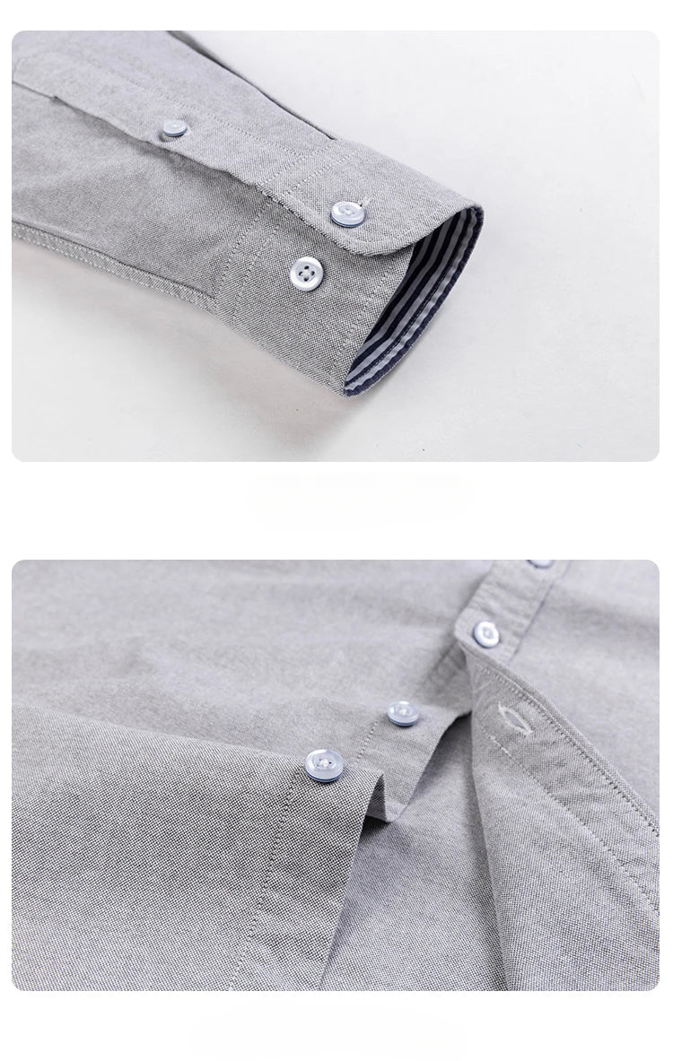 New in shirt 100%cotton oxford long sleeve shirts for man slim fit casual shirt office fashion korean embroidery polo clothes