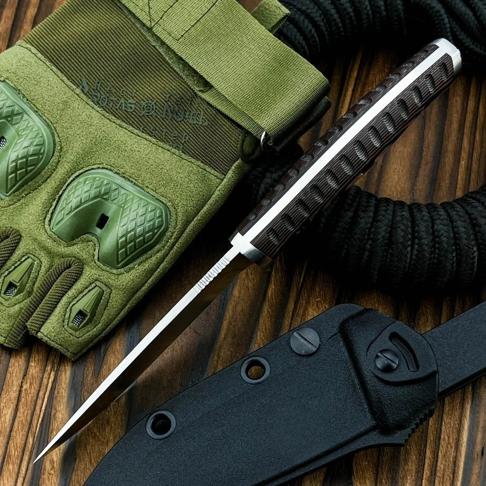 853 Multi-Purpose Hiking Climbing EDC Knife Pocket Outdoor Trekking Fixed Knife D2 High Quality Camping BBQ Essential Daily Tool