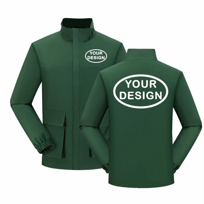 Autumn Men's Stand Up Collar Jacket Custom LOGO Printing Embroidery Company Brand Outdoor Waterproof And Windproof Thin Version
