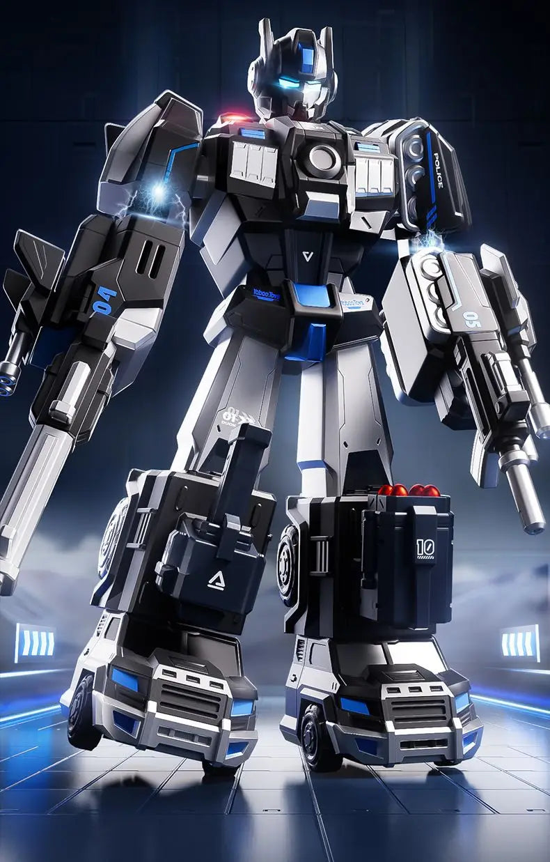 Magnetisk Transformerrobot – Polisbil Förvandlas till Giant Mecha-Robot Lysande Detaljer Pojkar 14+ År Hot Toys 2026