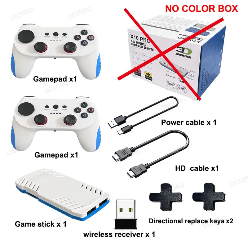X10 Pro Game Stick 4K 128GB – 50 000 Retro Spel 50+ Emulatorer Dual 2,4G Trådlösa Kontroller S905X3 EmuELEC TV
