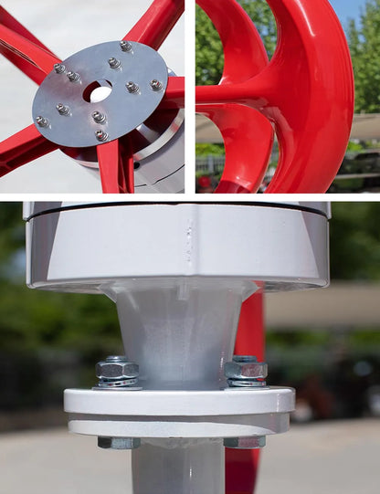 Vertikal Vindturbin Lykta-design 5kW/8kW/10kW 5 Blad – MPPT/Hybrid/Off-Grid 12V/24V/48V Hushåll Tak CE
