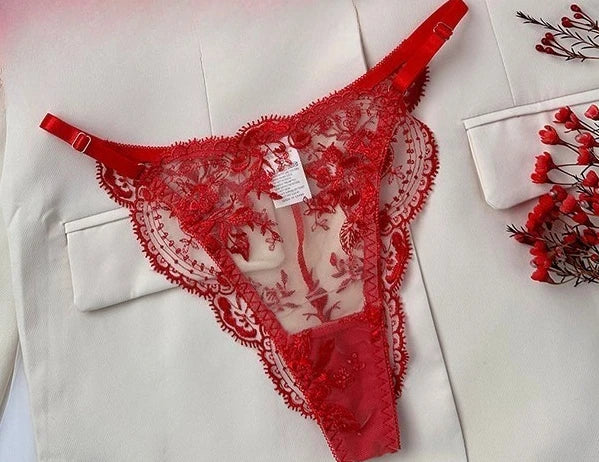 Conjunto Lencería Bordado Floral Transparente Aro Rejilla Copa Fina Sujetador Push Up Estilo Puro Deseo Ropa Interior Mujer S-XL