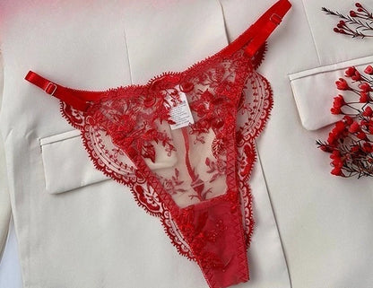 Conjunto Lencería Bordado Floral Transparente Aro Rejilla Copa Fina Sujetador Push Up Estilo Puro Deseo Ropa Interior Mujer S-XL