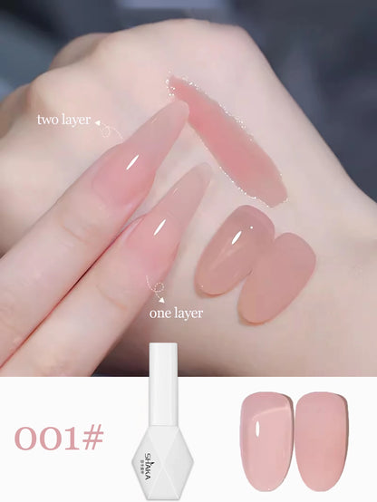 1-24pcs WS Jelly Jade Nude Pink Gel Nail Polish Natural Pink Translucent Color LED UV Gel Soak Off For Home Salon Nail Art DIY