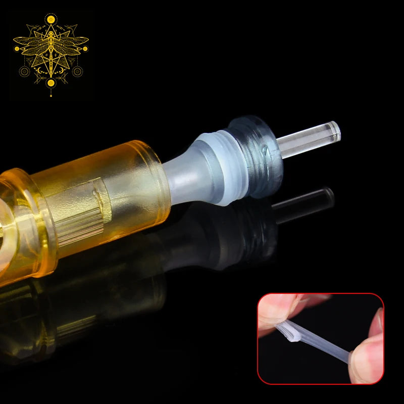 20pcs Yellow Dragonfly Tattoo Cartridge Needle 1 3 5 7 9 11 13 14 15 RL RM RS M1 For Tattoo Machine Pen Needle Accessories