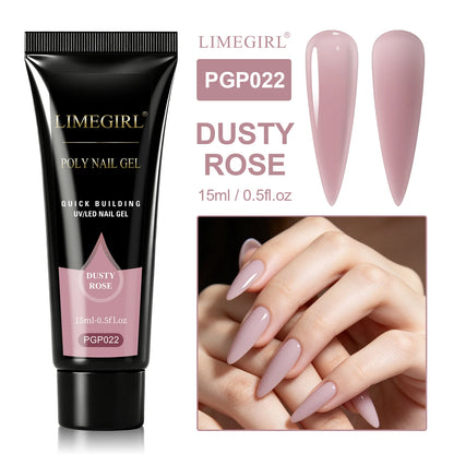 LIMEGIRL 25Colors Poly Extension Nail Gel For Nails Art Acrylic Manicure Design UV Varnishes Semi Permanent Quick Extension Gel