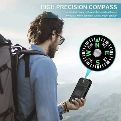 2026 New 200000mAh High Capacity Solar Power Bank Fast Charging USB-A/USB-C for IOS Android Portable Charger