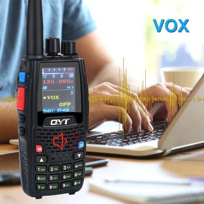 QYT KT-A16 Air Band Tx Handheld Walkie Talkie 118.000-136.999MHz TX Rx Aviation Portable Radio 6Watt 200Ch NoAA Weather Forecast