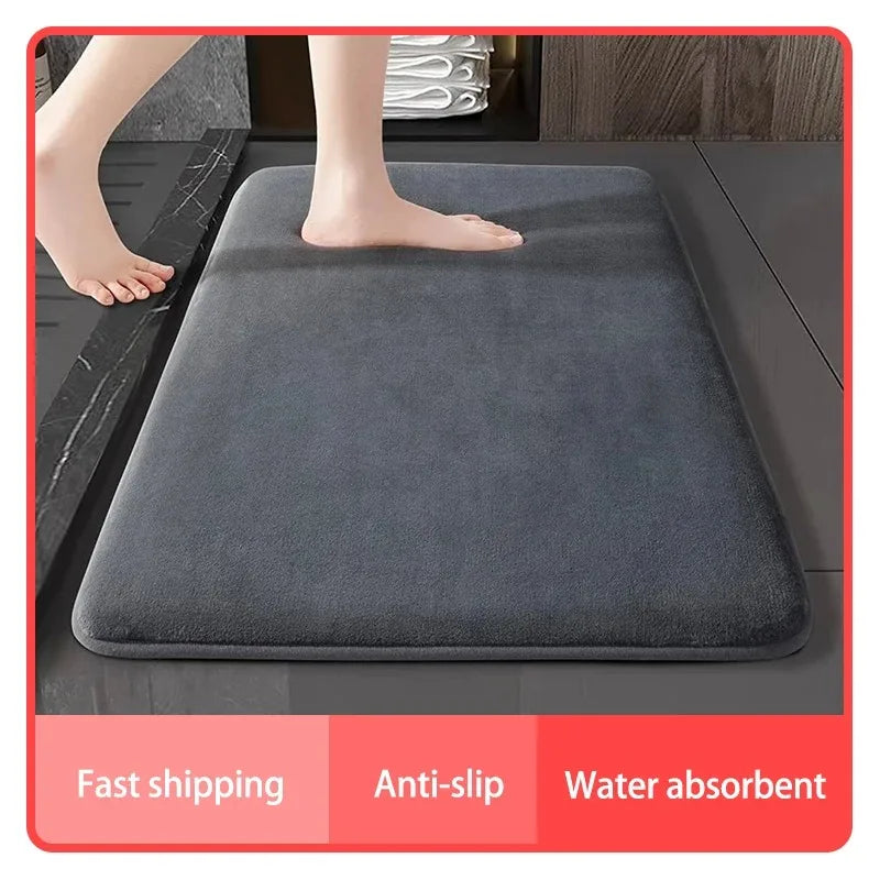 Absorbent Floor Mat Non Slip Bath Mat Anti Slip Coral Velvet Bathroom Floor Mat Door Mat Home Decoration