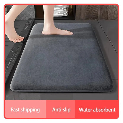 Absorbent Floor Mat Non Slip Bath Mat Anti Slip Coral Velvet Bathroom Floor Mat Door Mat Home Decoration