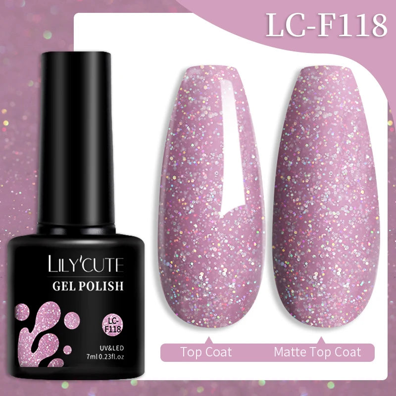 LILYCUTE 129 Colors 7ML Nail Gel Polish Nail Supplies Vernis Semi Permanent Nail Art Manicure Soak Off LED UV Gel Nail Varnishes